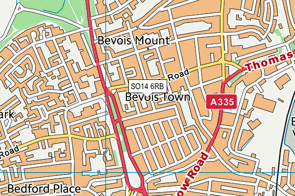 SO14 6RB map - OS VectorMap District (Ordnance Survey)