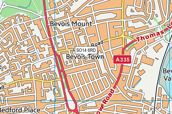 SO14 6RD map - OS VectorMap District (Ordnance Survey)