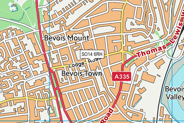 SO14 6RH map - OS VectorMap District (Ordnance Survey)