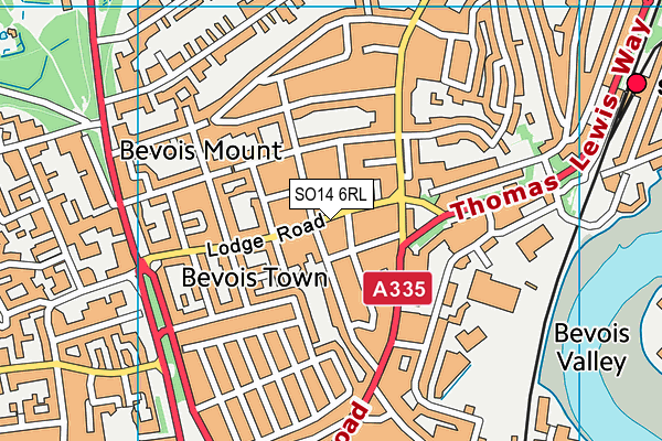 SO14 6RL map - OS VectorMap District (Ordnance Survey)