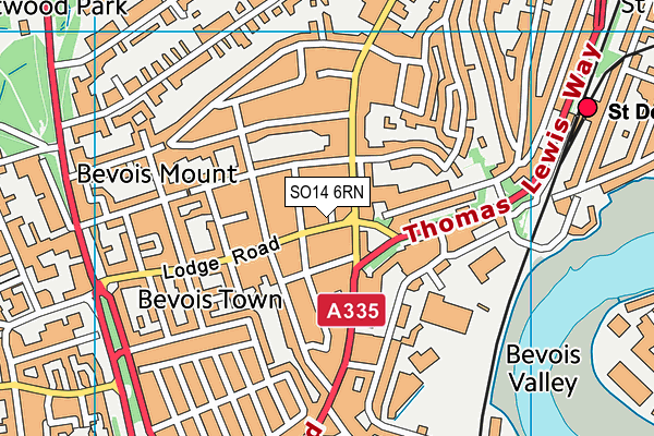 SO14 6RN map - OS VectorMap District (Ordnance Survey)