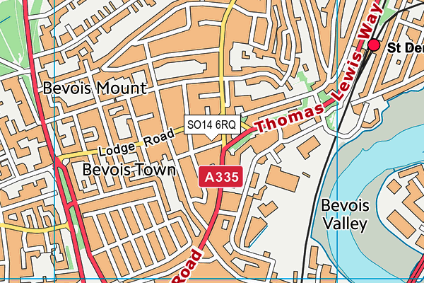 SO14 6RQ map - OS VectorMap District (Ordnance Survey)