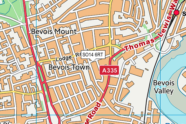 SO14 6RT map - OS VectorMap District (Ordnance Survey)