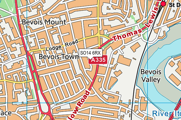 SO14 6RX map - OS VectorMap District (Ordnance Survey)