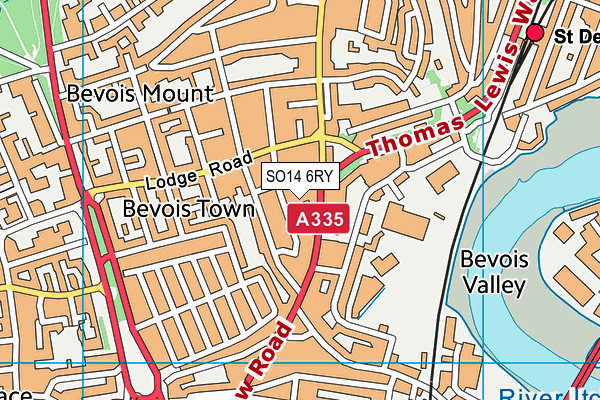 SO14 6RY map - OS VectorMap District (Ordnance Survey)