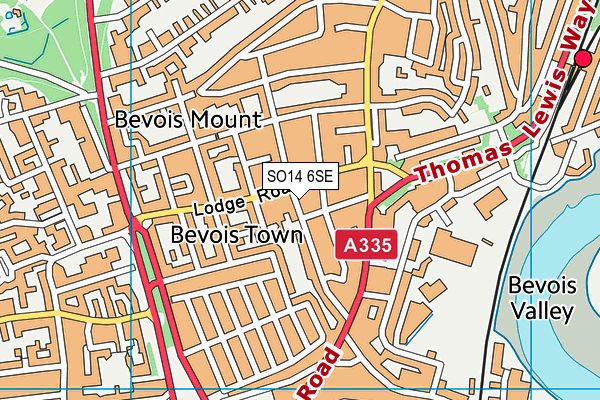 SO14 6SE map - OS VectorMap District (Ordnance Survey)