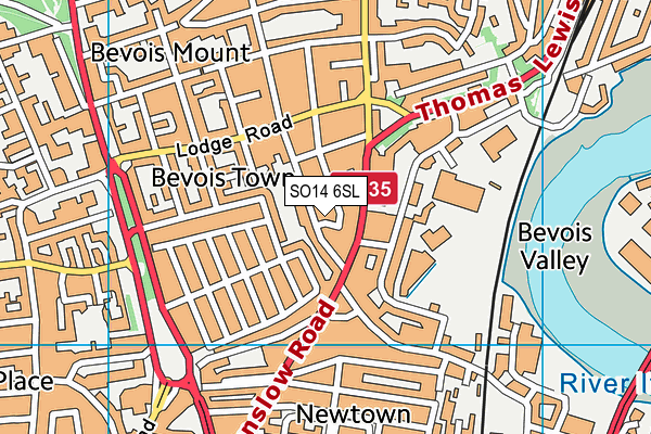 SO14 6SL map - OS VectorMap District (Ordnance Survey)