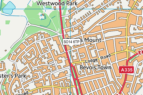 SO14 6TP map - OS VectorMap District (Ordnance Survey)