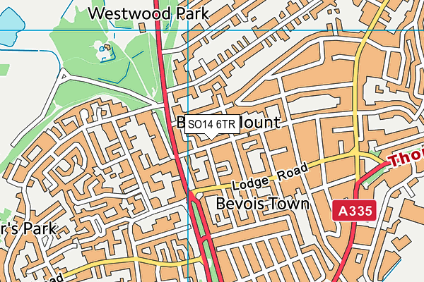 SO14 6TR map - OS VectorMap District (Ordnance Survey)