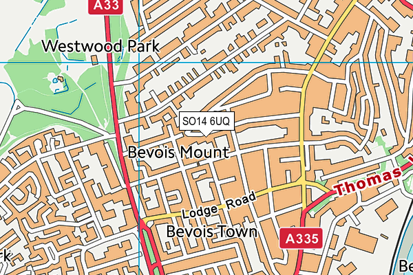 SO14 6UQ map - OS VectorMap District (Ordnance Survey)