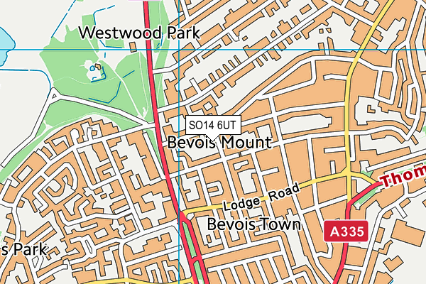 SO14 6UT map - OS VectorMap District (Ordnance Survey)