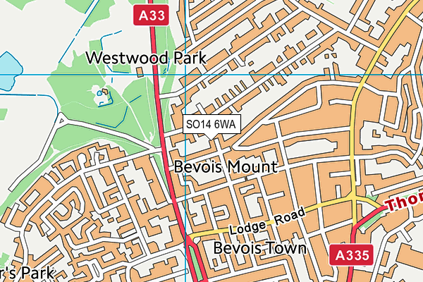 SO14 6WA map - OS VectorMap District (Ordnance Survey)