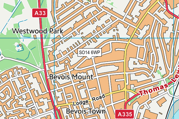 SO14 6WP map - OS VectorMap District (Ordnance Survey)