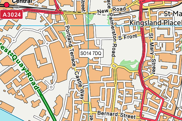 SO14 7DQ map - OS VectorMap District (Ordnance Survey)