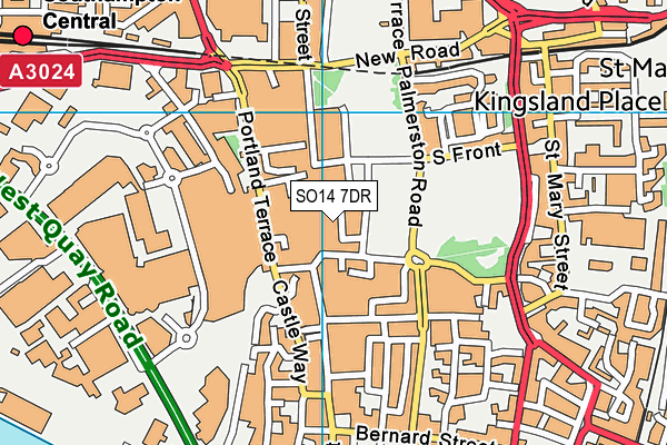 SO14 7DR map - OS VectorMap District (Ordnance Survey)