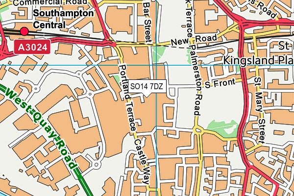 SO14 7DZ map - OS VectorMap District (Ordnance Survey)