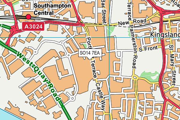 SO14 7EA map - OS VectorMap District (Ordnance Survey)