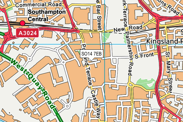 SO14 7EB map - OS VectorMap District (Ordnance Survey)