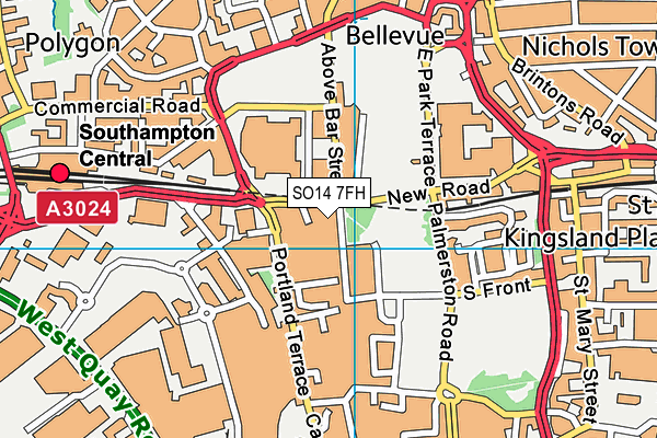 SO14 7FH map - OS VectorMap District (Ordnance Survey)