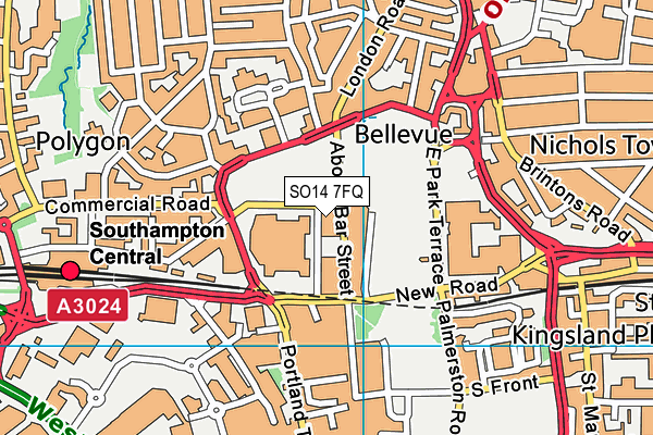 SO14 7FQ map - OS VectorMap District (Ordnance Survey)