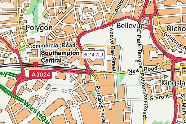 SO14 7LJ map - OS VectorMap District (Ordnance Survey)