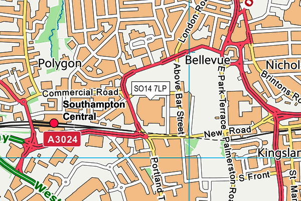 SO14 7LP map - OS VectorMap District (Ordnance Survey)