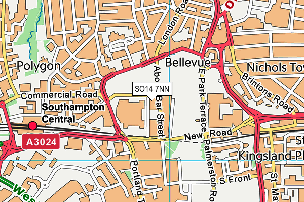 SO14 7NN map - OS VectorMap District (Ordnance Survey)