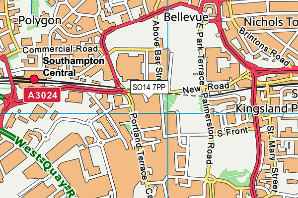 SO14 7PP map - OS VectorMap District (Ordnance Survey)