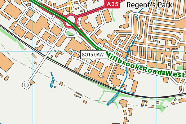 SO15 0AW map - OS VectorMap District (Ordnance Survey)