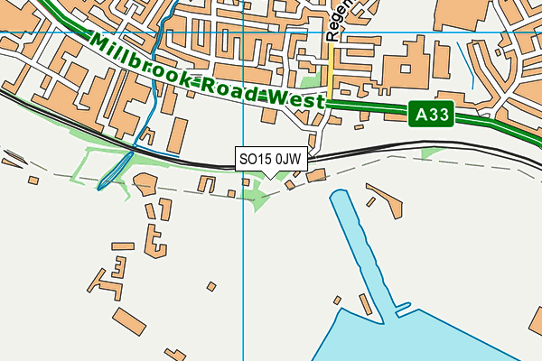 Millbrook Recreation Ground map (SO15 0JW) - OS VectorMap District (Ordnance Survey)