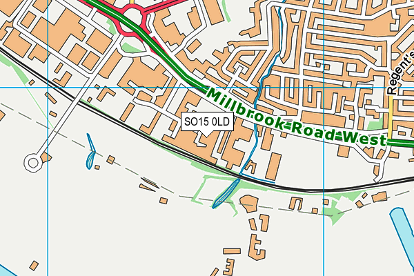 SO15 0LD map - OS VectorMap District (Ordnance Survey)