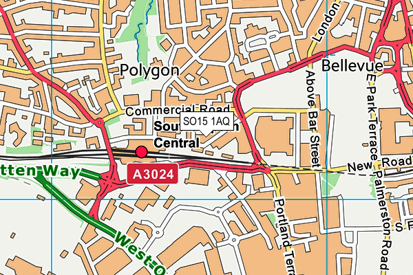 SO15 1AQ map - OS VectorMap District (Ordnance Survey)