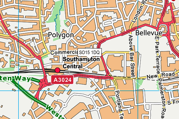 University Of Southampton (Mayflower Gym) map (SO15 1DQ) - OS VectorMap District (Ordnance Survey)