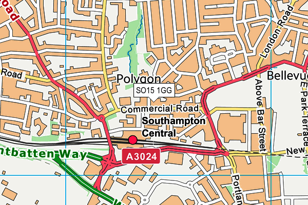 SO15 1GG map - OS VectorMap District (Ordnance Survey)