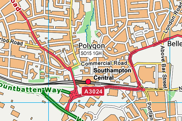 SO15 1GH map - OS VectorMap District (Ordnance Survey)