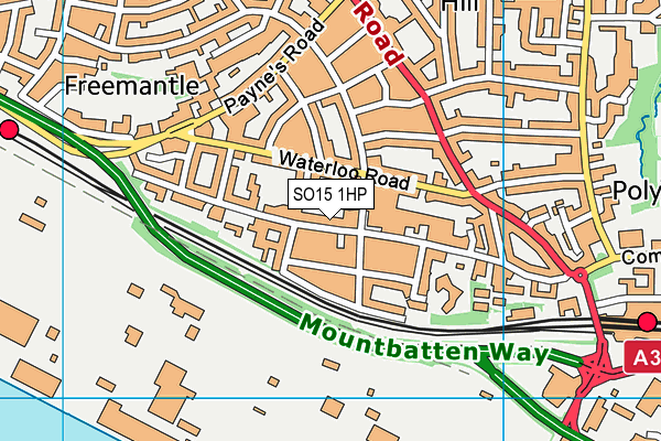 SO15 1HP map - OS VectorMap District (Ordnance Survey)