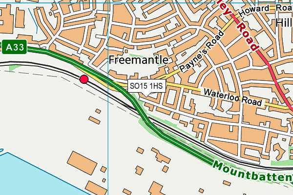 SO15 1HS map - OS VectorMap District (Ordnance Survey)