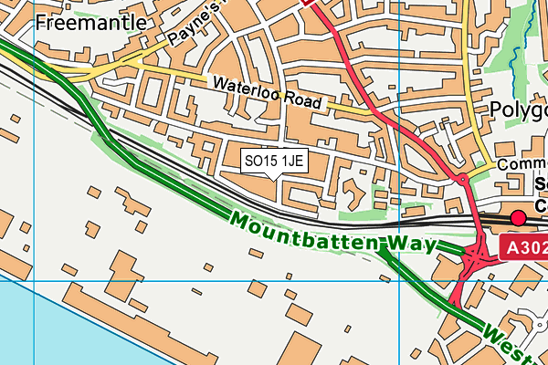 SO15 1JE map - OS VectorMap District (Ordnance Survey)