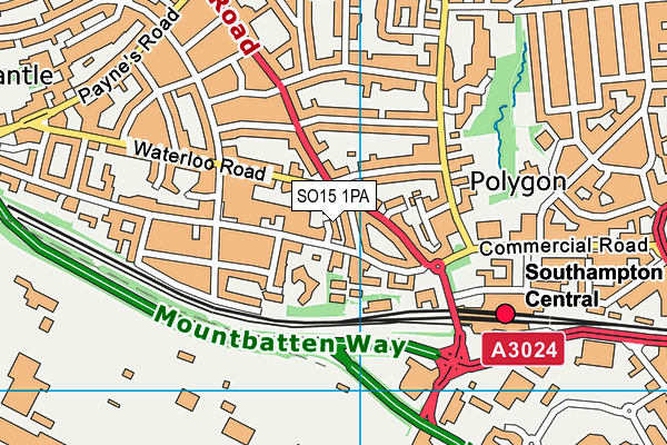 SO15 1PA map - OS VectorMap District (Ordnance Survey)