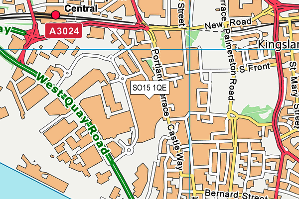SO15 1QE map - OS VectorMap District (Ordnance Survey)