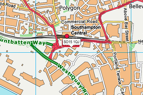 Puregym (Southampton Central) map (SO15 1QJ) - OS VectorMap District (Ordnance Survey)