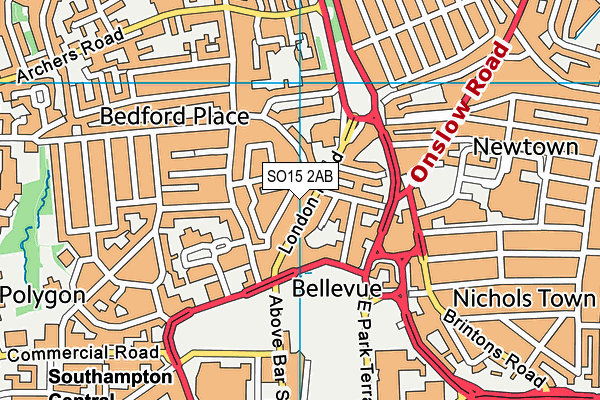 SO15 2AB map - OS VectorMap District (Ordnance Survey)