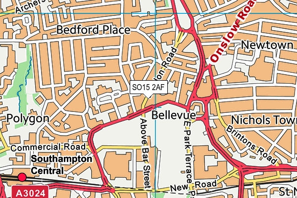 SO15 2AF map - OS VectorMap District (Ordnance Survey)