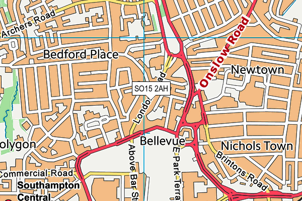 SO15 2AH map - OS VectorMap District (Ordnance Survey)