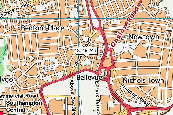 SO15 2AU map - OS VectorMap District (Ordnance Survey)