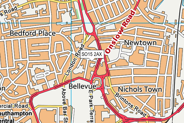 SO15 2AX map - OS VectorMap District (Ordnance Survey)