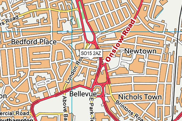 SO15 2AZ map - OS VectorMap District (Ordnance Survey)