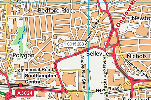 SO15 2BB map - OS VectorMap District (Ordnance Survey)