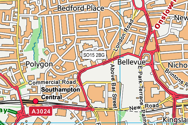 SO15 2BG map - OS VectorMap District (Ordnance Survey)