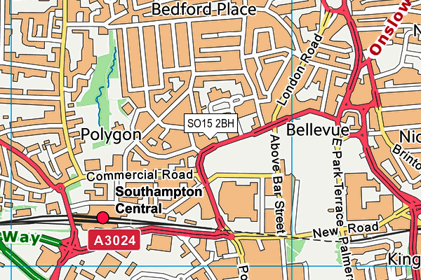 SO15 2BH map - OS VectorMap District (Ordnance Survey)